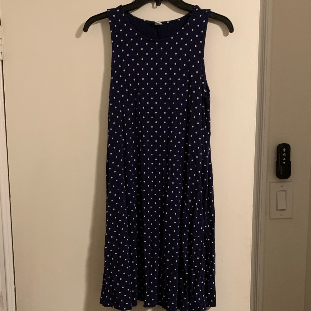 Old Navy Navy Blue Polka Dot Midi Dress